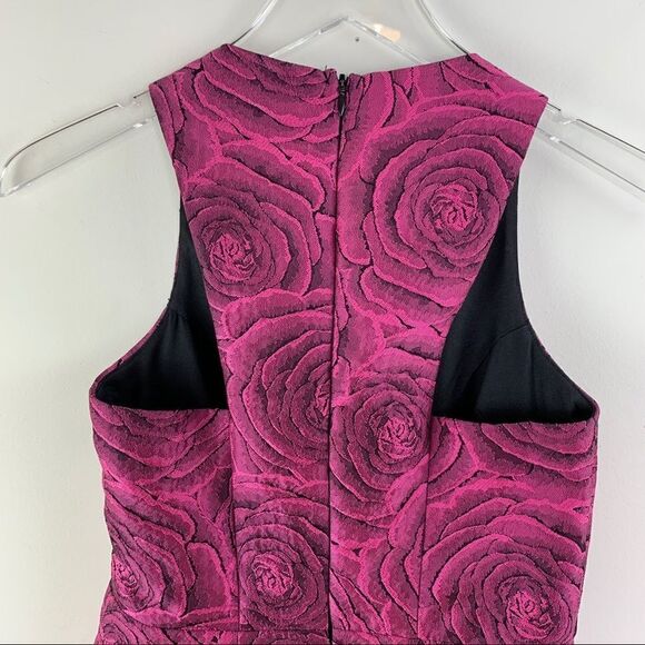 Aqua Brocade‎ Magenta Rose Print Skater Dress EUC Sz XS - Picture 8 of 11